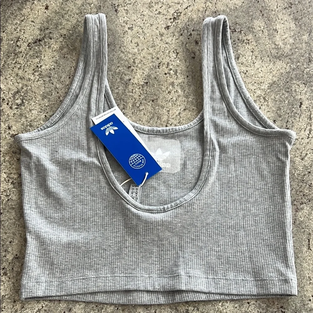 Adidas Gray Ribbed Tank Top - Picture 4 of 5